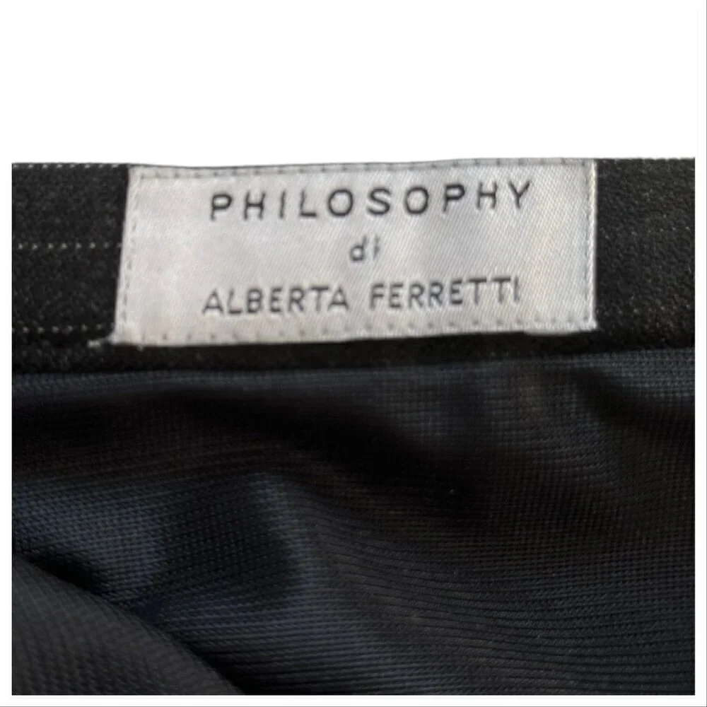 Philosophy‎ di Alberta Ferretti Maxi Pin Stripe Wool Skirt, Size US8